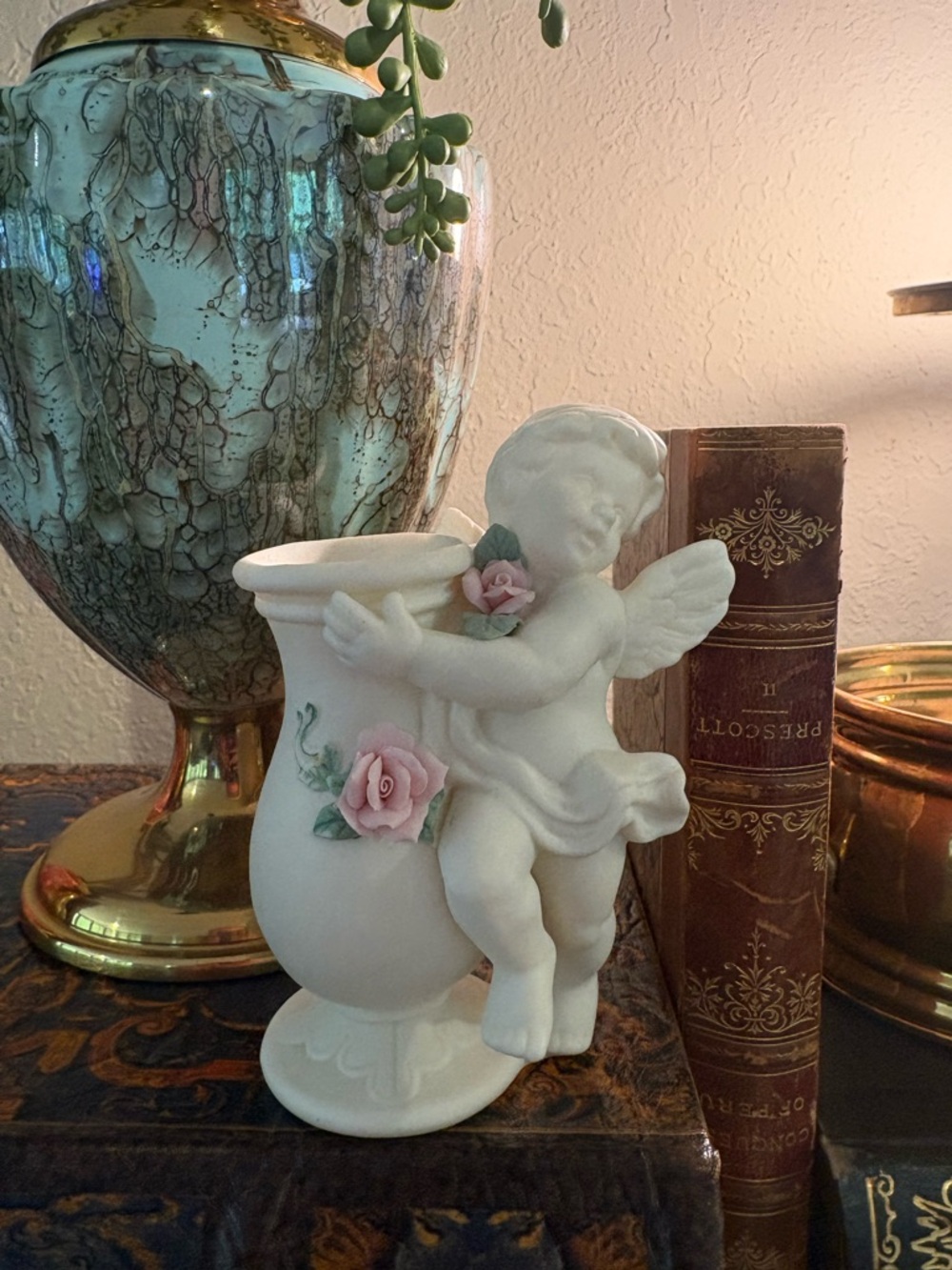 Vintage Porcelain Cherub Planter